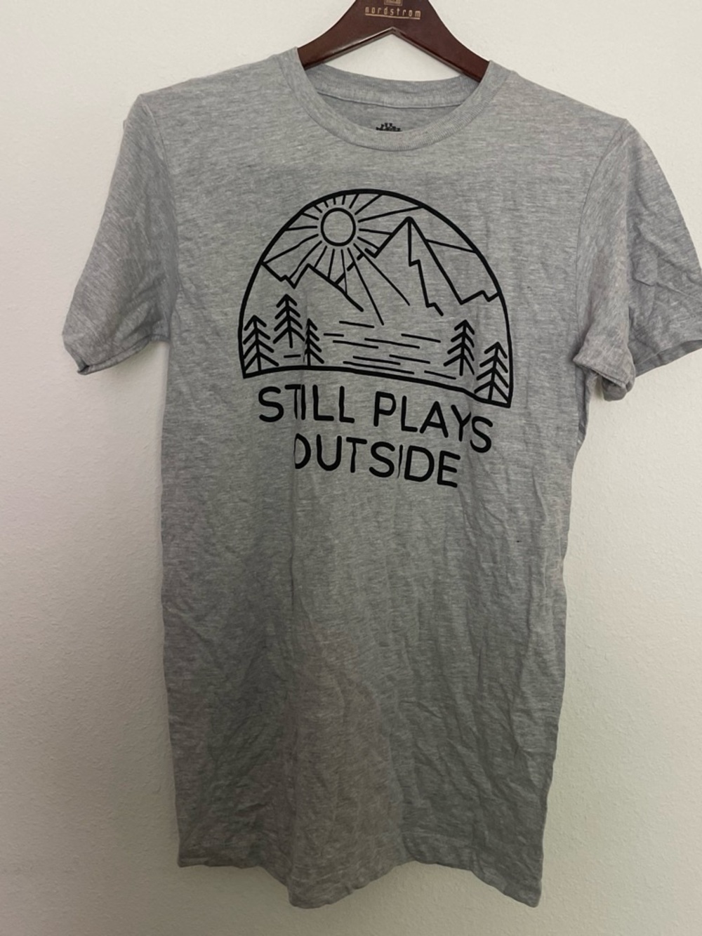 Men's Gray 'Still Plays Outside' Graphic Tee